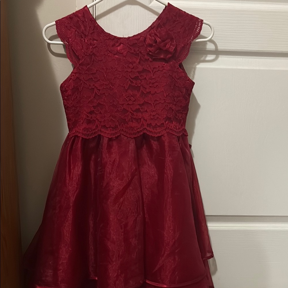 Jona Michelle Red A-line Square Neck Dress